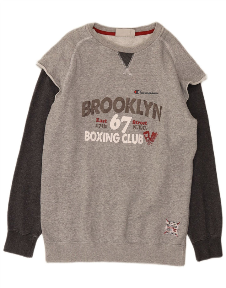 Champion Boys Brooklyn Sweatshirt Jumper 13-14 Years XL Grey Flecked