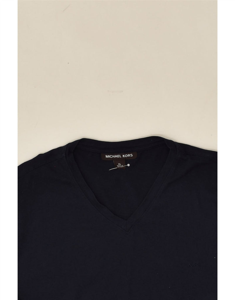 MICHAEL KORS Mens T-Shirt Top XL Navy Blue Cotton | Vintage Michael Kors | Thrift | Second-Hand Michael Kors | Used Clothing | Messina Hembry 