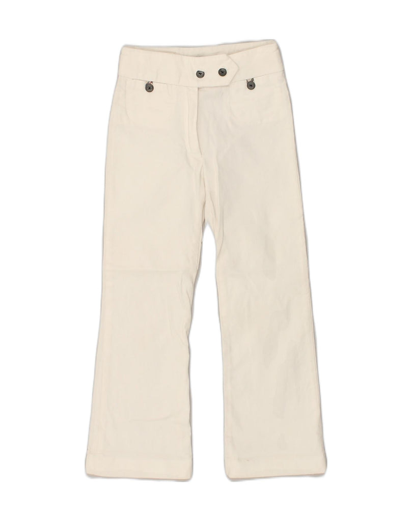 BURBERRY Girls Bootcut Casual Trousers 5-6 Years W20 L19 White Cotton | Vintage Burberry | Thrift | Second-Hand Burberry | Used Clothing | Messina Hembry 