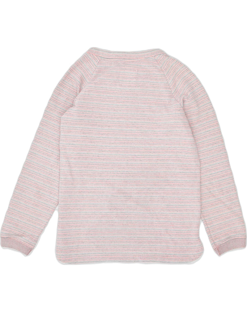 JACK WILLS Womens Sweatshirt Jumper UK 12 Medium Pink Striped Cotton | Vintage | Thrift | Second-Hand | Used Clothing | Messina Hembry 