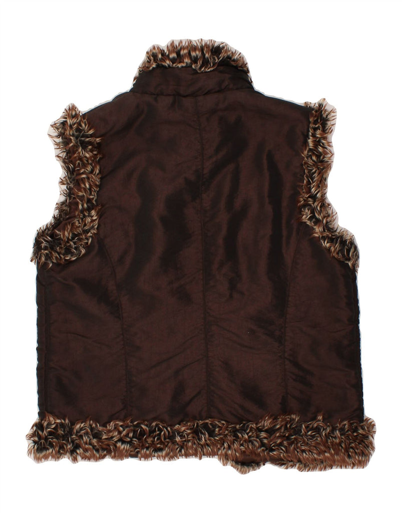 PER UNA Womens Gilet UK 14 Medium Brown Acrylic Vintage Per Una and Second-Hand Per Una from Messina Hembry 