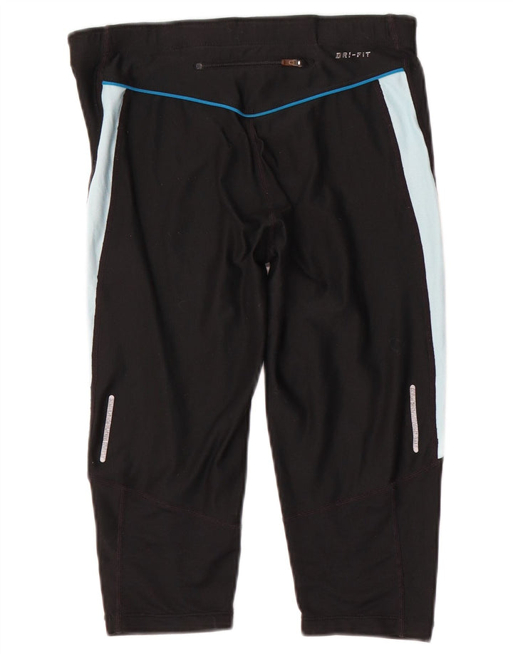 Nike Womens Capri Leggings UK 10 Small Black Colourblock