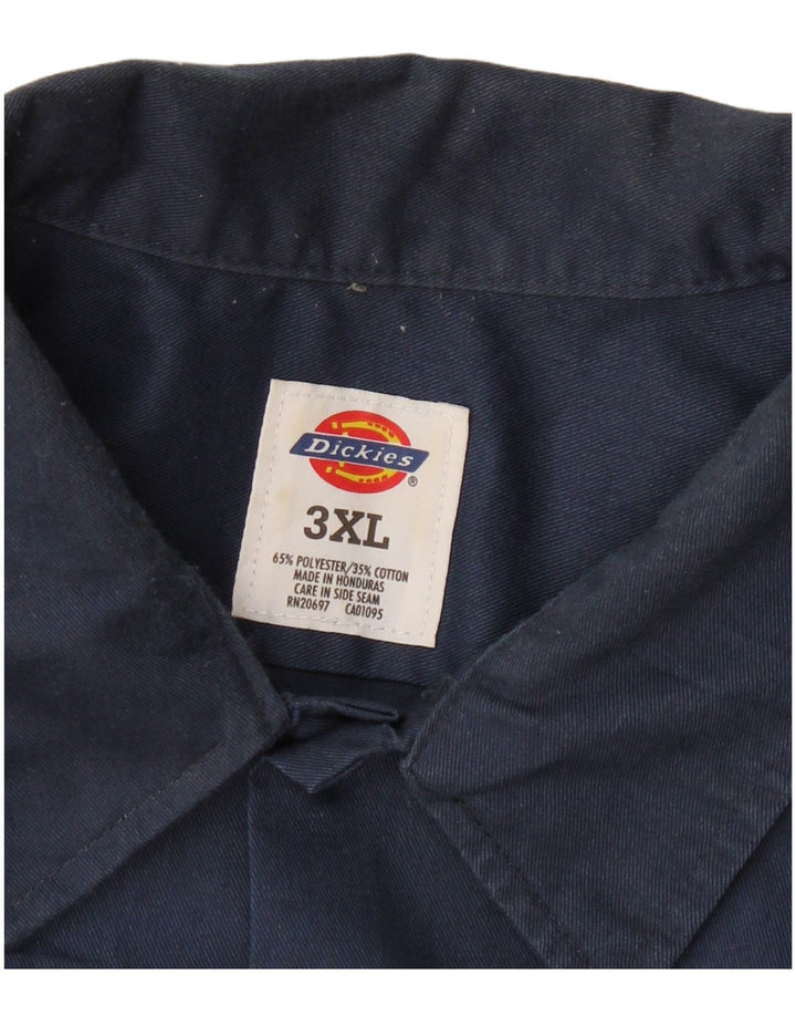 DICKIES Mens Short Sleeve Shirt 3XL Navy Blue Polyester