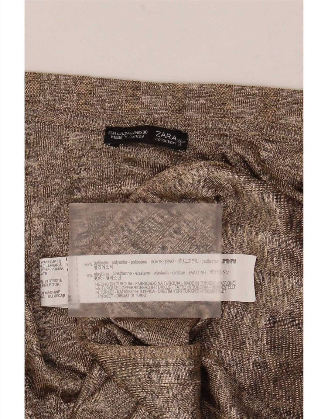 Zara Womens T-Shirt Dress UK 16 Large Brown Polyester