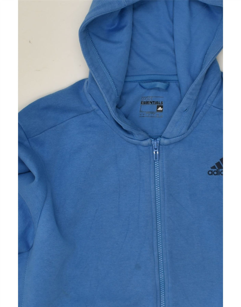 ADIDAS Mens Zip Hoodie Sweater Large Blue Cotton | Vintage Adidas | Thrift | Second-Hand Adidas | Used Clothing | Messina Hembry 