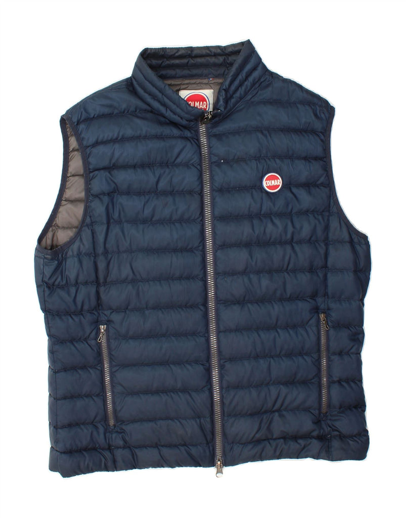 COLMAR Mens Padded Gilet IT 58 XL Navy Blue Polyester Vintage Colmar and Second-Hand Colmar from Messina Hembry 