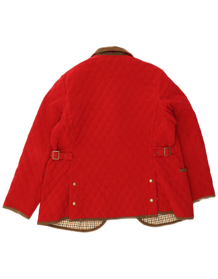Orvis Womens Oversized Quilted Jacket UK 16 Large Red Polyester