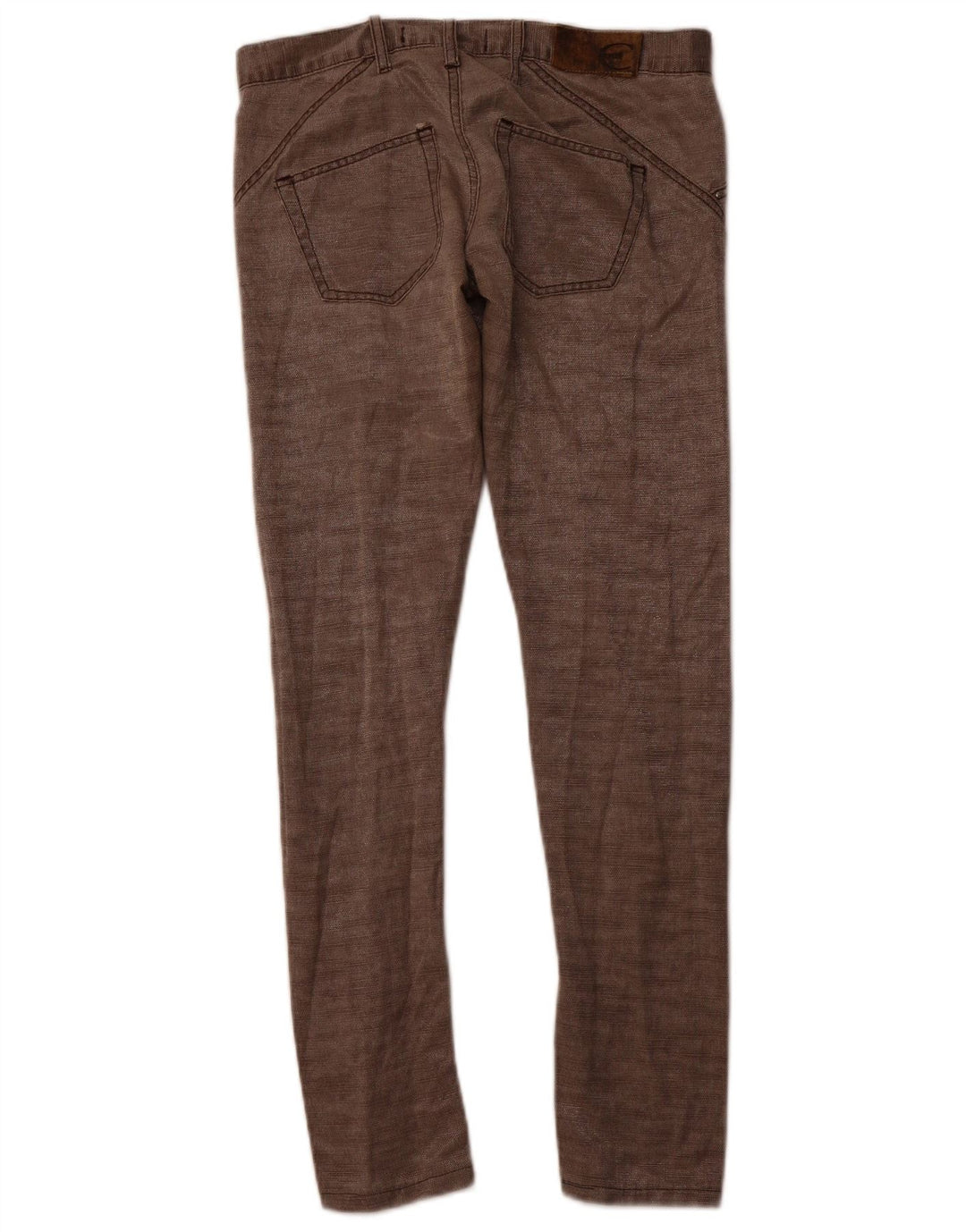 JUST CAVALLI Womens Slim Casual Trousers IT 40 Small W30 L30 Brown Cotton