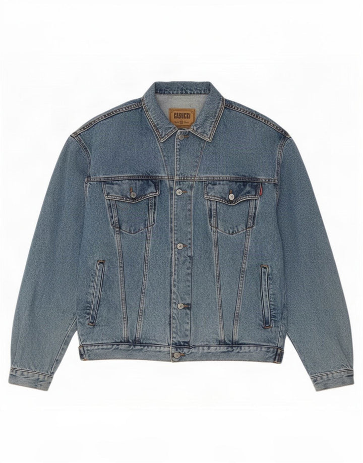 Casucci Mens Denim Jacket UK 42 XL Blue Cotton