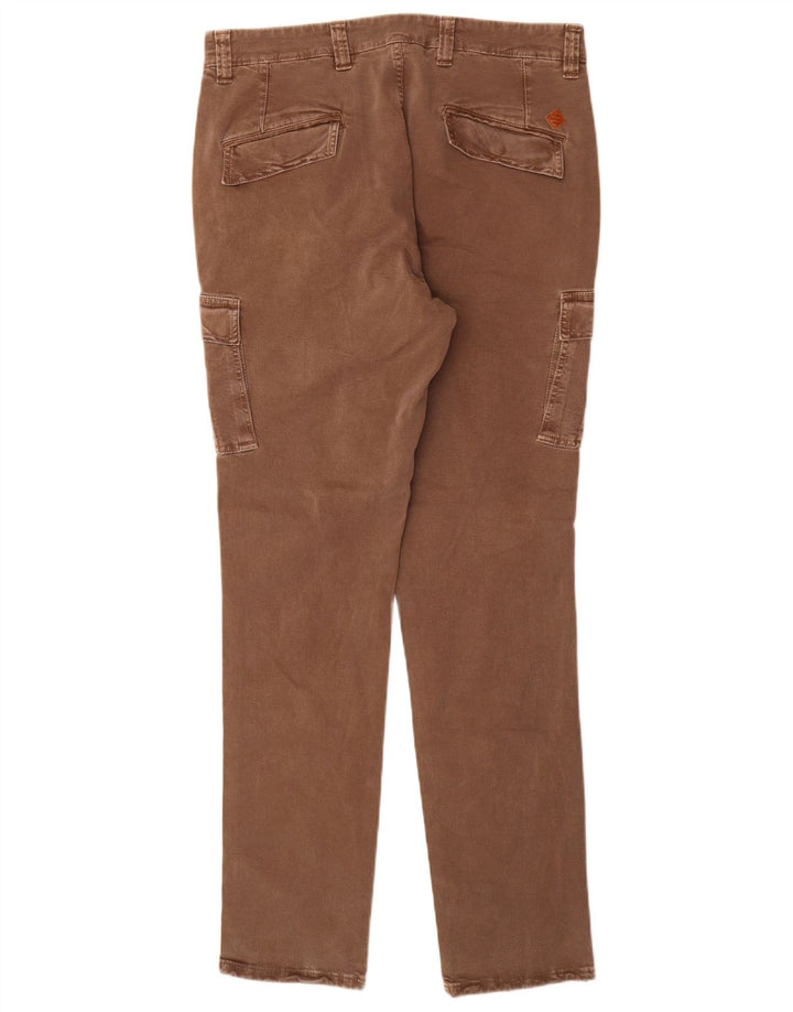Carrera Mens Slim Cargo Trousers IT 48 Medium W33 L32 Brown Cotton