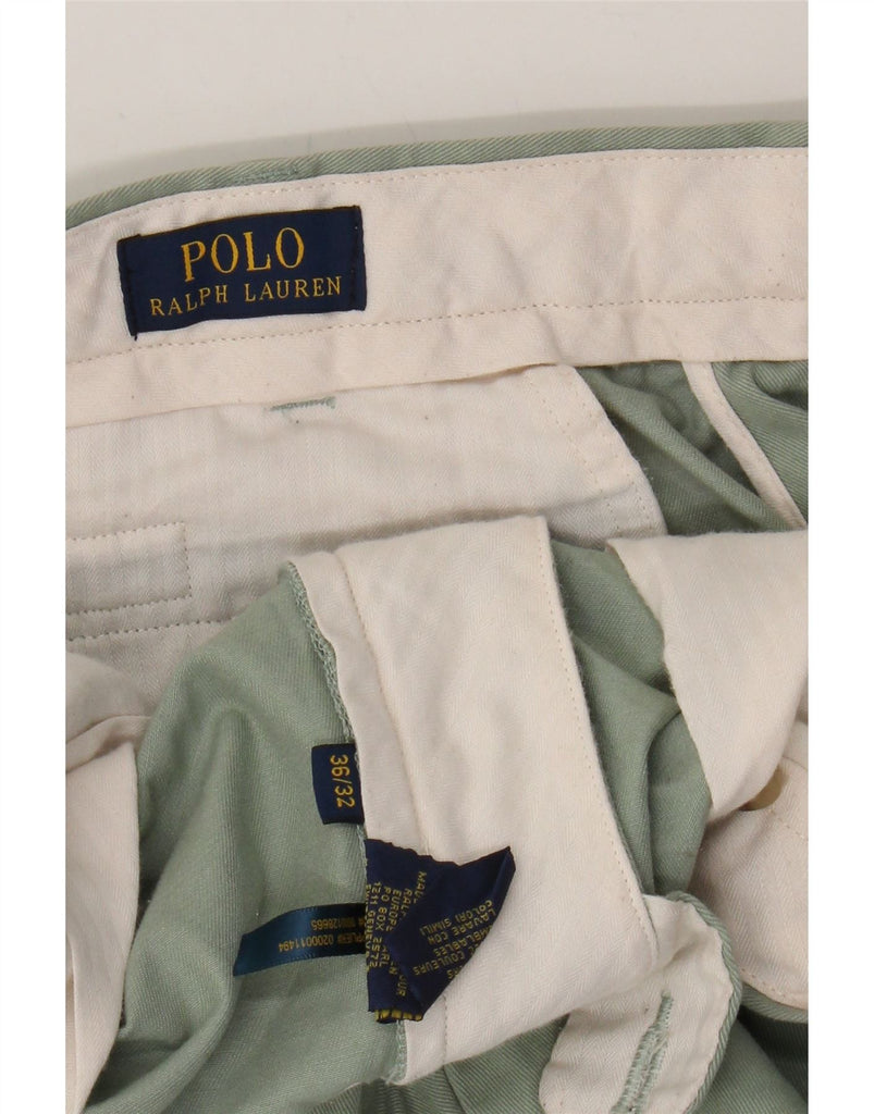 POLO RALPH LAUREN Mens Slim Chino Trousers W36 L32 Green Cotton Vintage Polo Ralph Lauren and Second-Hand Polo Ralph Lauren from Messina Hembry 