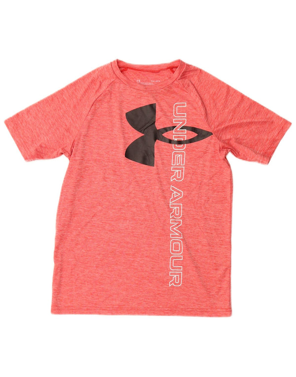 UNDER ARMOUR Boys Heat Gear Graphic T-Shirt Top 11-12 Years Large  Red