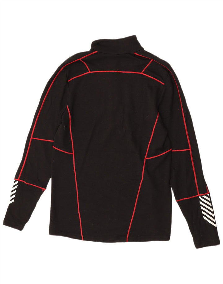 Helly Hansen Mens Zip Neck Pullover Tracksuit Top Medium Black Geometric