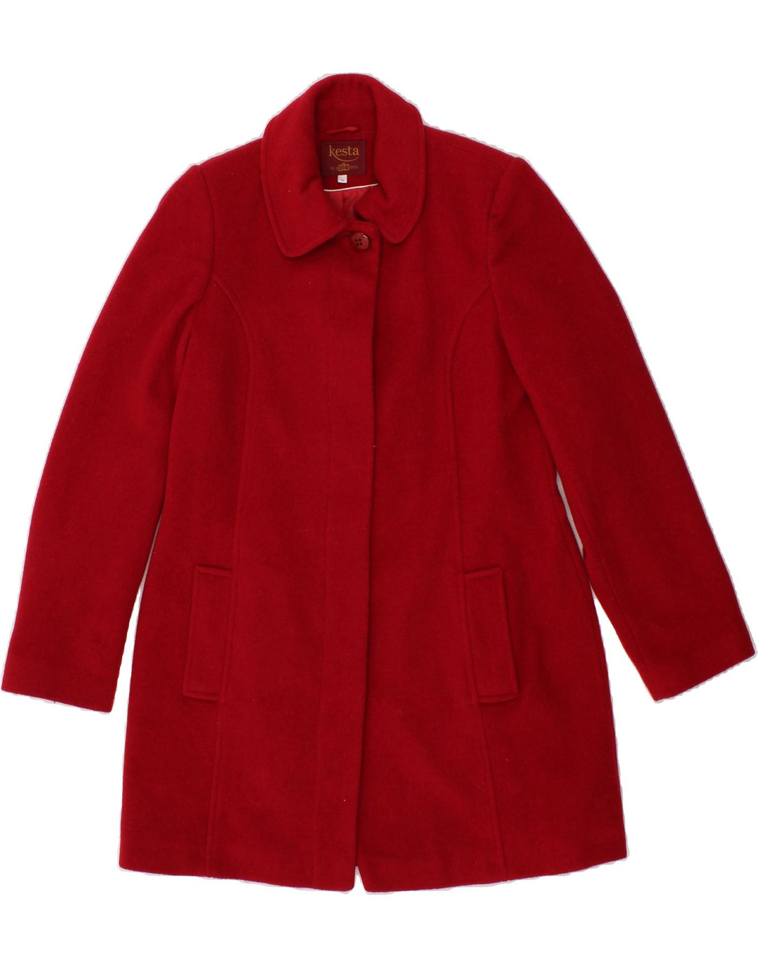 DAVID BARRY Womens Overcoat UK 12 Medium Red Wool Vintage David Barry and Second-Hand David Barry from Messina Hembry 