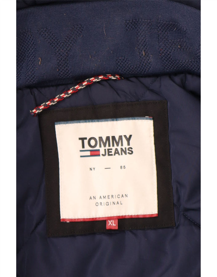 Tommy Hilfiger Mens Hooded Padded Jacket UK 42 XL Black Polyester