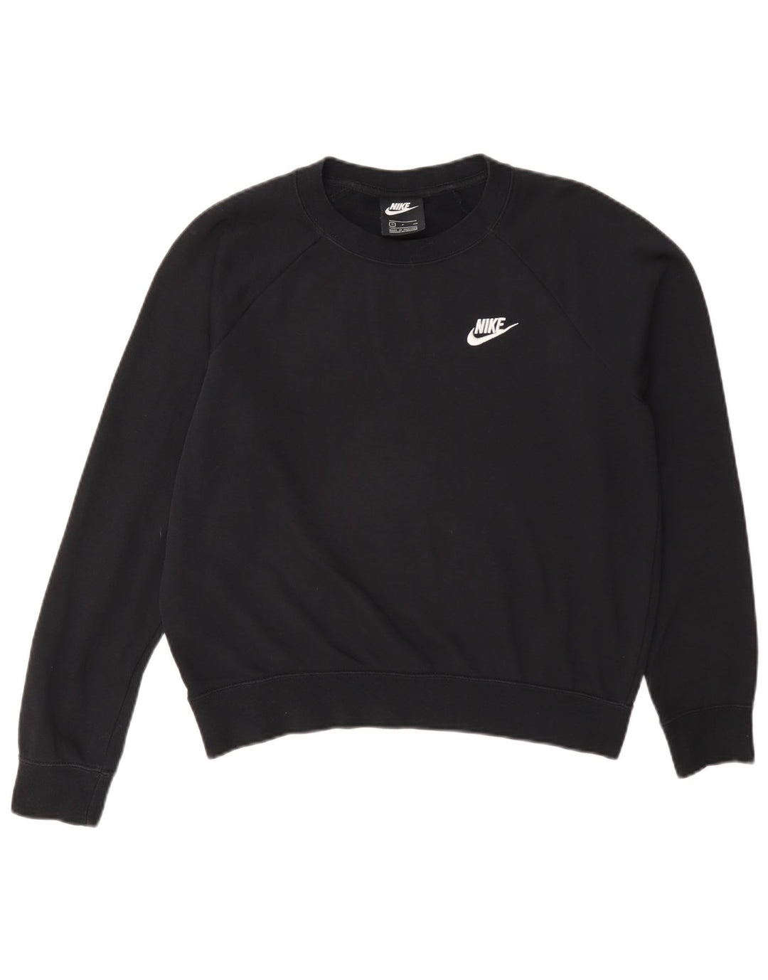 Nike Womens Oversized Sweatshirt Jumper UK 10 Small Black Cotton