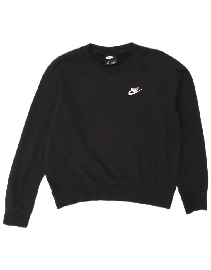 Nike Womens Oversized Sweatshirt Jumper UK 10 Small Black Cotton