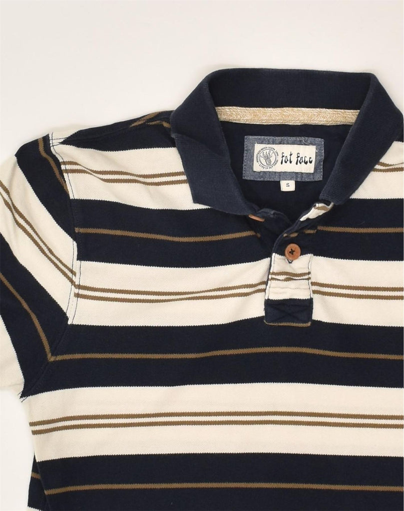 FAT FACE Mens Polo Shirt Small Navy Blue Striped Cotton | Vintage Fat Face | Thrift | Second-Hand Fat Face | Used Clothing | Messina Hembry 