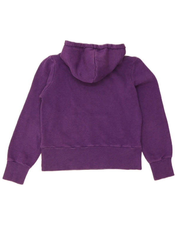 Adidas Womens Crop Graphic Hoodie Jumper IT 44 Medium Purple Cotton