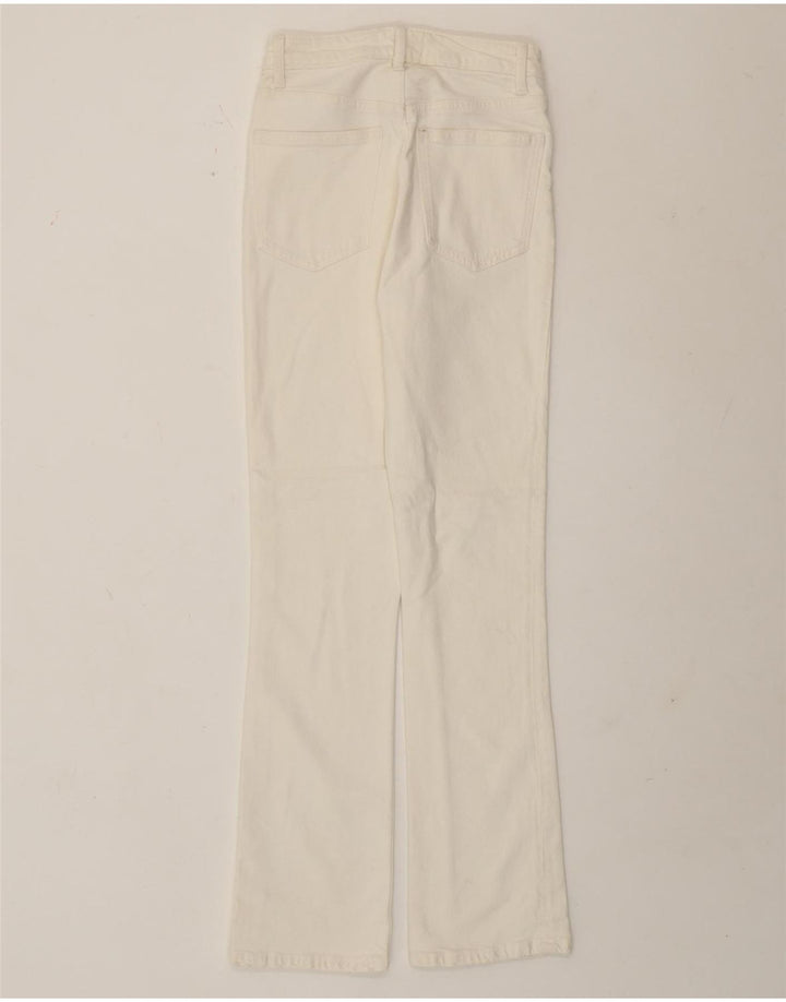 Zara Womens Bootcut Jeans EU 34 2XS W24 L29 White Cotton