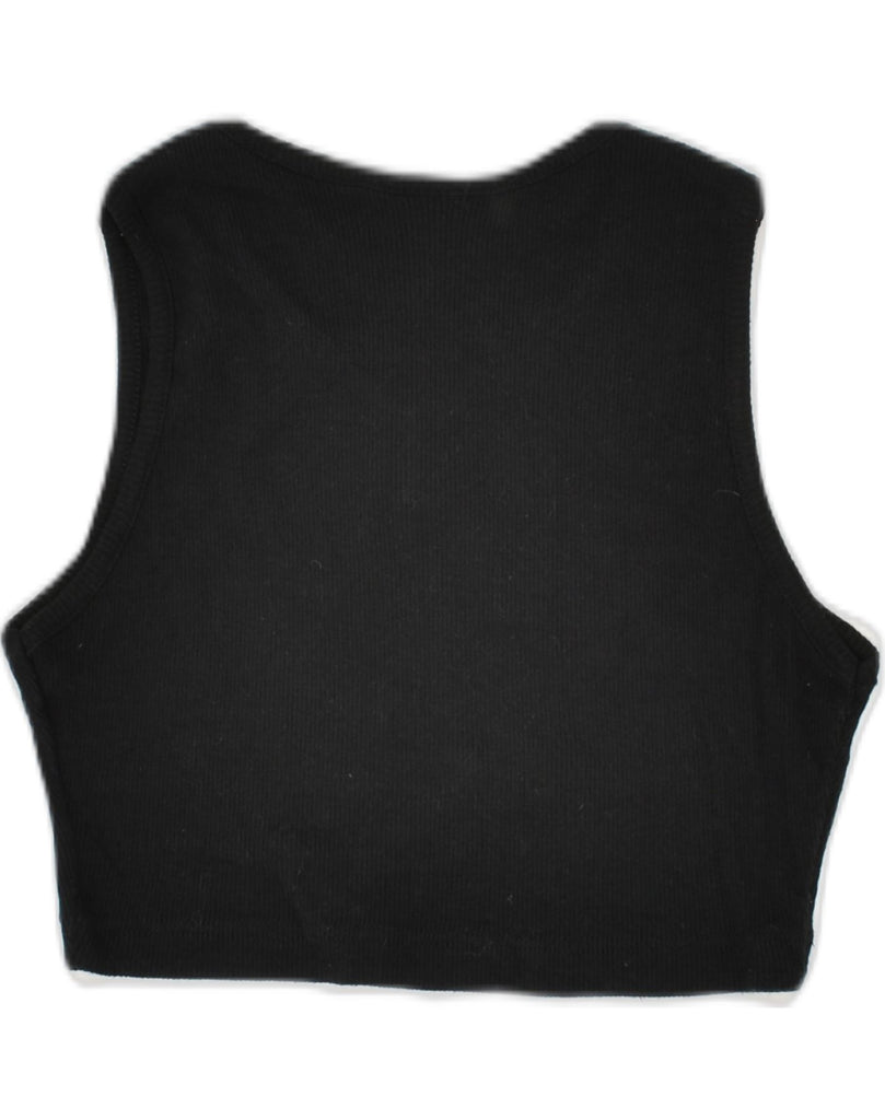 CHAMPION Womens Crop Vest Top UK 8 Small Black Cotton | Vintage Champion | Thrift | Second-Hand Champion | Used Clothing | Messina Hembry 