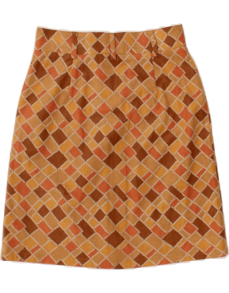 MAYORAL Womens Mini Skirt UK 12 Medium W28 Brown Geometric Polyester | Vintage Mayoral | Thrift | Second-Hand Mayoral | Used Clothing | Messina Hembry 