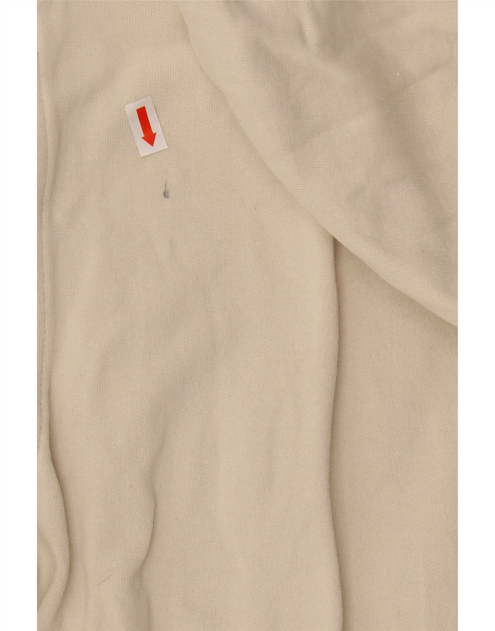 KAPPA Womens Training Graphic Hoodie Jumper UK 14 Medium Off White Cotton