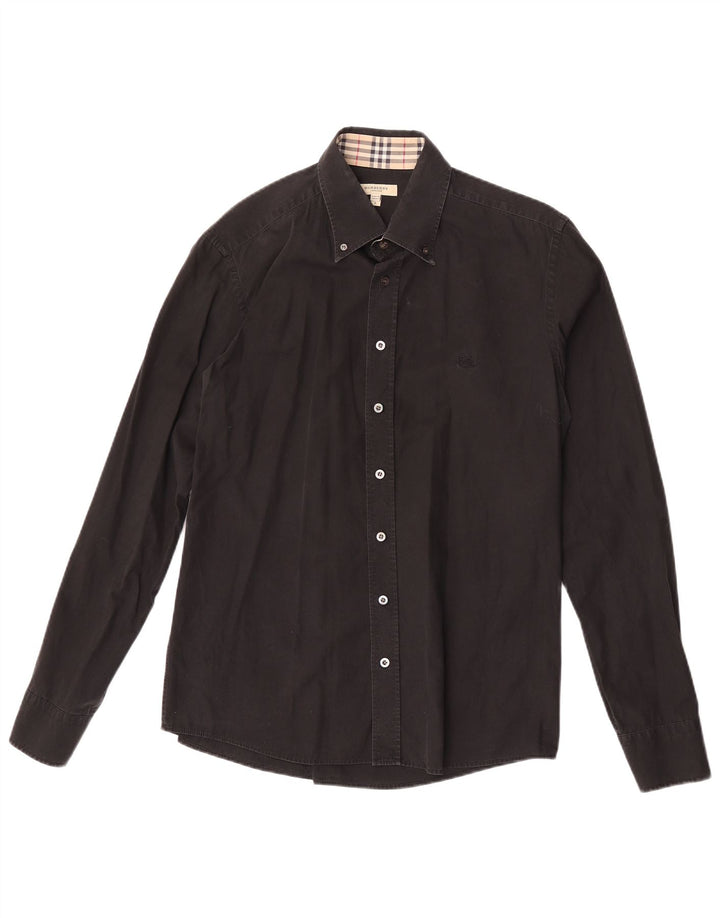 Burberry Mens Shirt Large Black Cotton