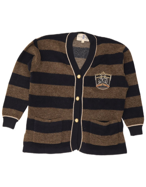 Vintage Womens Cardigan Sweater IT 44 Medium Brown Striped