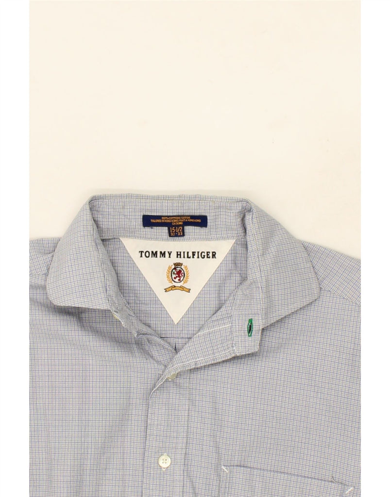 TOMMY HILFIGER Mens Shirt Size 15 1/2  Medium Blue Check Cotton Vintage Tommy Hilfiger and Second-Hand Tommy Hilfiger from Messina Hembry 