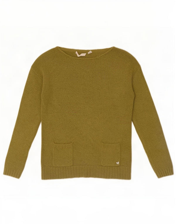 White Stuff Womens Boat Neck Jumper Sweater UK 10 Small Green Viscose
