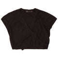 Zara Womens Crop Wrap Blouse Top UK 14 Large Black Acrylic
