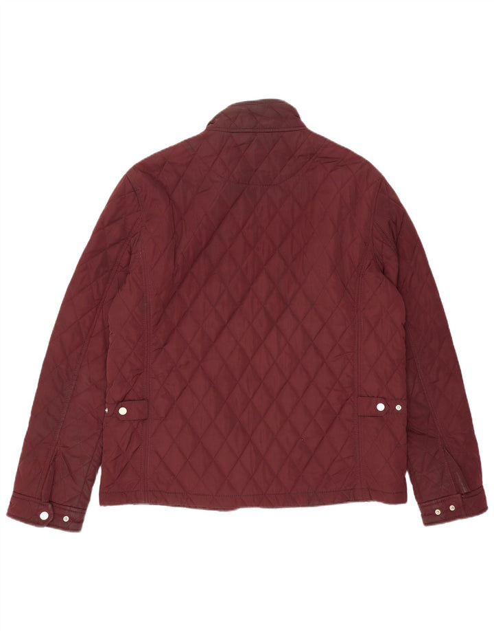 Zara Mens Quilted Jacket UK 44 2XL Burgundy