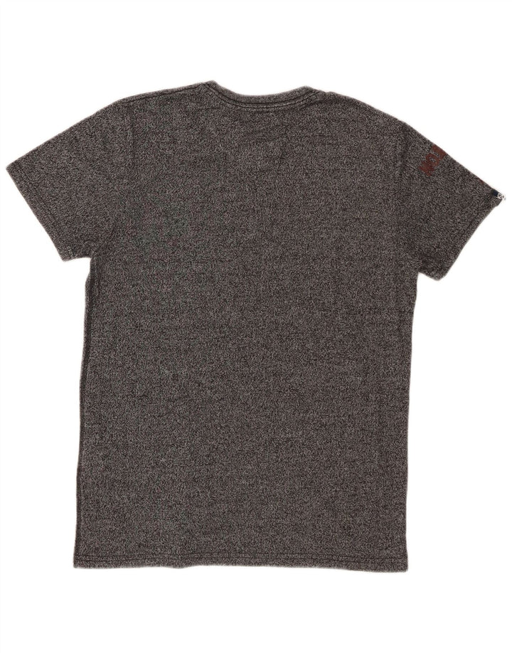 Superdry Mens Graphic T-Shirt Top Small Grey Flecked Cotton