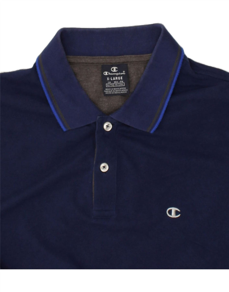 CHAMPION Boys Polo Shirt 14-15 Years XL Navy Blue | Vintage Champion | Thrift | Second-Hand Champion | Used Clothing | Messina Hembry 