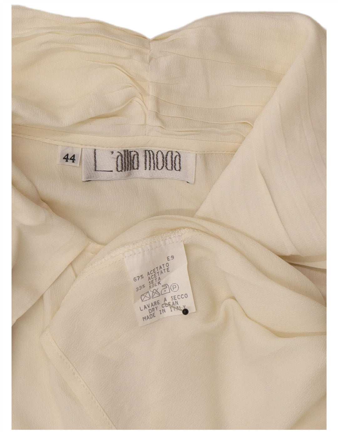 L'altra Moda Womens Oversized Shirt Blouse IT 44 Medium Off White Acetate