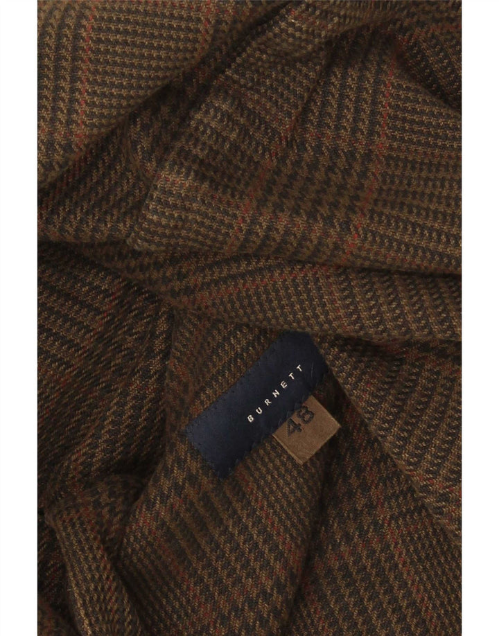 Vintage Mens 3 Button Blazer Jacket IT 48 Medium Brown Check