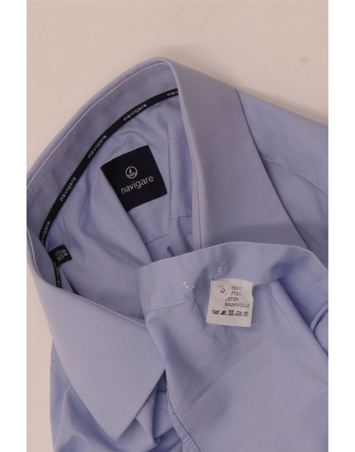 Navigare Mens Shirt Size 40 15 3/4 Medium Blue Cotton
