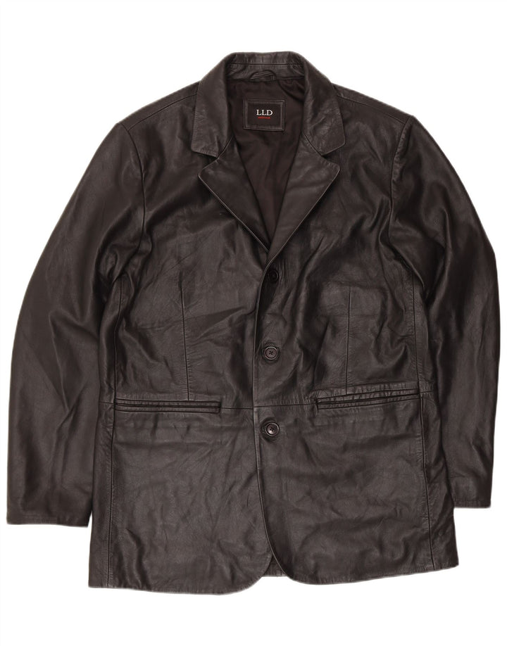 LLD Mens Leather Jacket UK 38 Medium Black Leather
