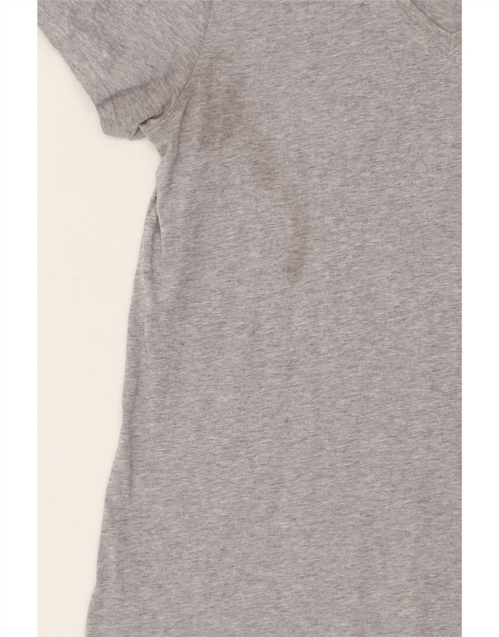 TOMMY HILFIGER Womens Regular Fit T-Shirt Top UK 14 Medium Grey Flecked Vintage Tommy Hilfiger and Second-Hand Tommy Hilfiger from Messina Hembry 