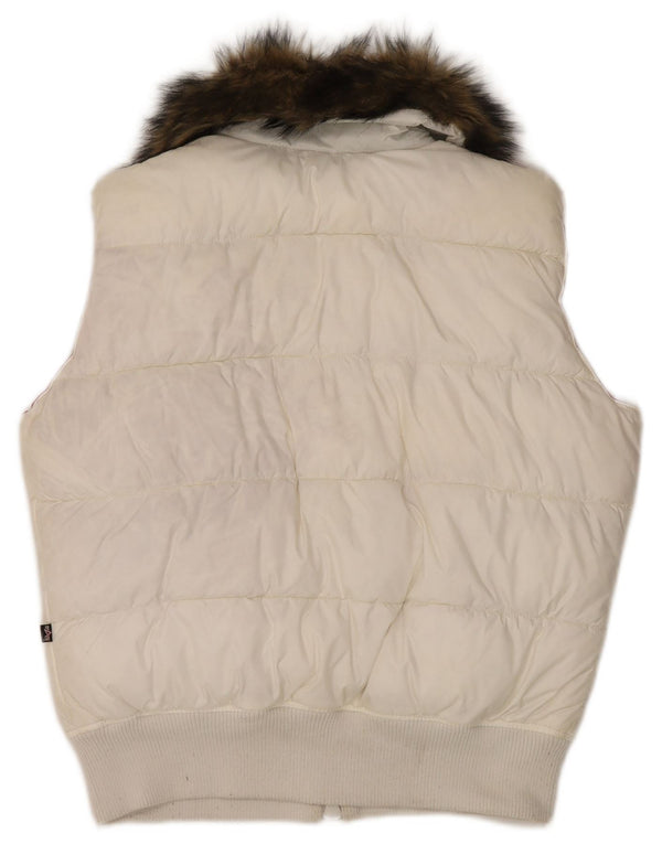 Alpha Industries Womens Padded Gilet UK 18 XL White Nylon