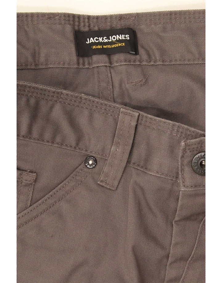 Jack & Jones Mens Banana Casual Trousers W32 L34 Grey Polyester