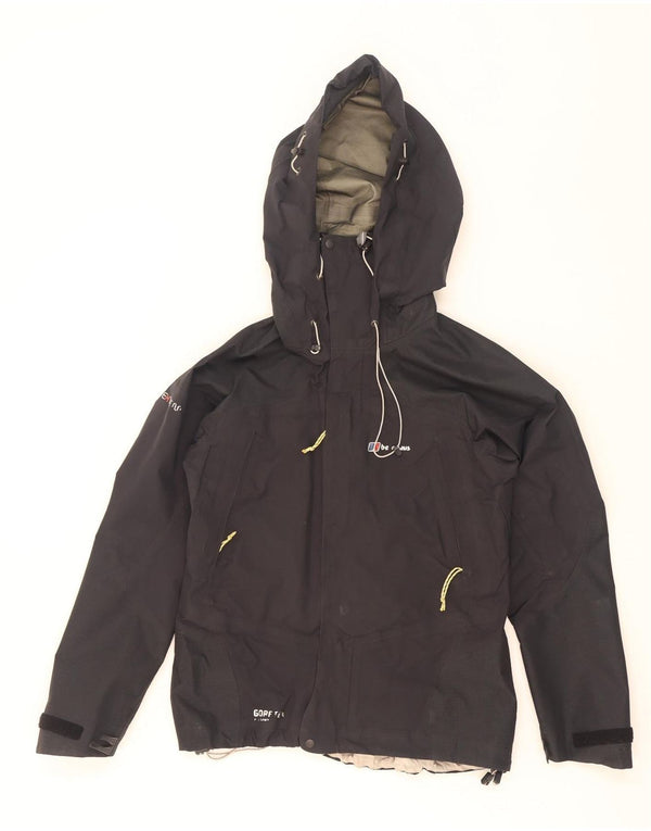 Berghaus Womens Gore-Tex Hooded Windbreaker Jacket UK 10 Small Black Nylon