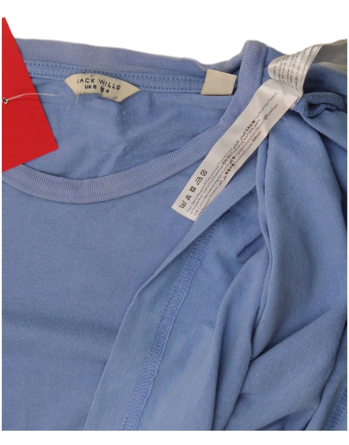 Jack Wills Womens T-Shirt Top UK 8 Small Blue Cotton
