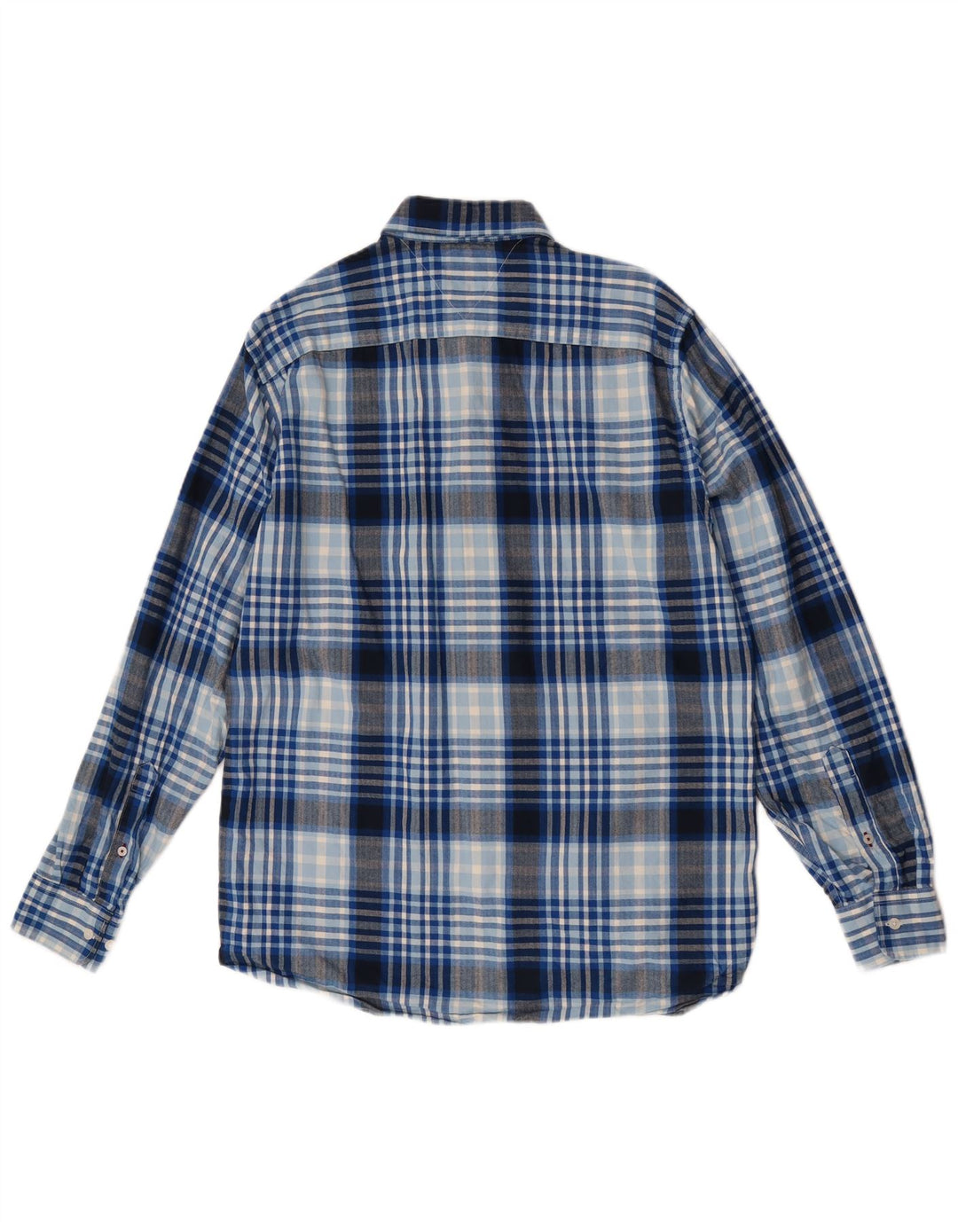 Tommy Hilfiger Mens Regular Fit Shirt Large Blue Plaid Cotton