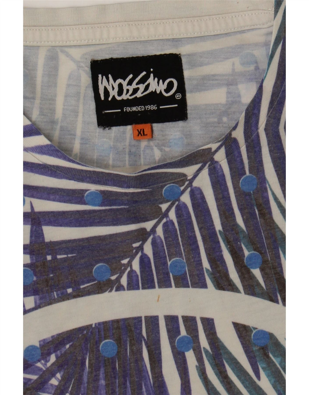 MOSSIMO Mens Graphic T-Shirt Top XL Blue Floral Cotton Vintage Mossimo and Second-Hand Mossimo from Messina Hembry 