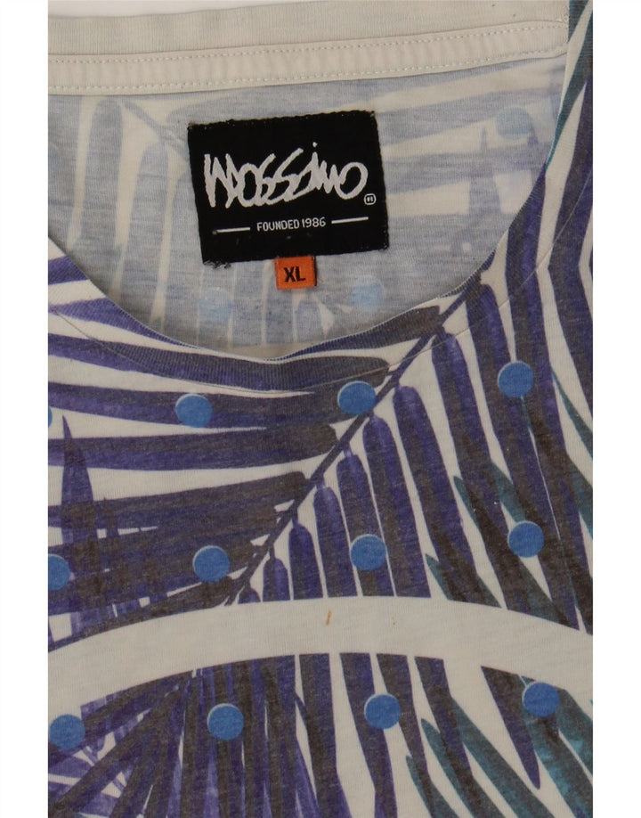 MOSSIMO Mens Graphic T-Shirt Top XL Blue Floral Cotton Vintage Mossimo and Second-Hand Mossimo from Messina Hembry 