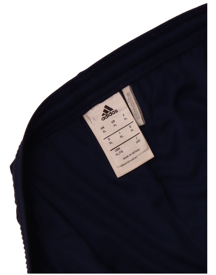 Adidas Mens Climalite Sport Shorts XL Navy Blue Striped Polyester