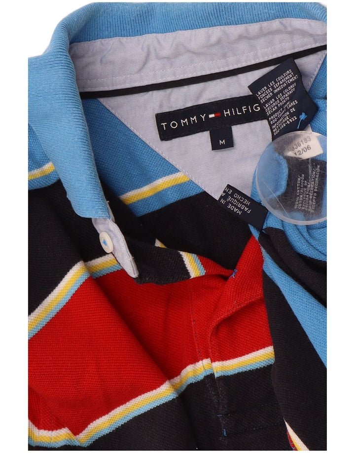 TOMMY HILFIGER Mens Polo Shirt Medium Multicoloured Striped Cotton