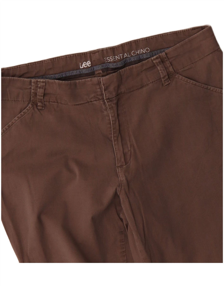 Lee Womens Straight Chino Trousers W34 L29 Brown